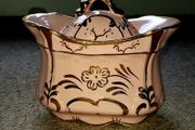 Arthur Wood Vintage Pink and Gold Sugar Bowl with Lid