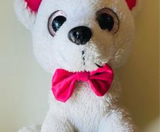 White plush toy dog - teddy