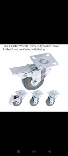 Brand New Heavy Duty Castors Wheels Set 50mm