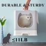 FREE EXPRESS SHIPPING Kitten Cat Litter Tray with Lid, Little Devil Design Front Door Foldable Litter Box for Small Cats & Rabbits Image 3