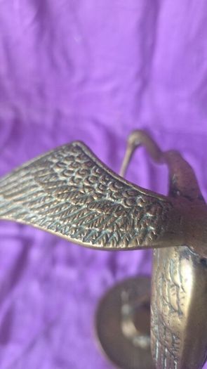 Vintage brass crane ornament