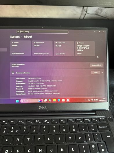 Dell Xps 9380 Laptop I7/16gb/256ssd/fhd