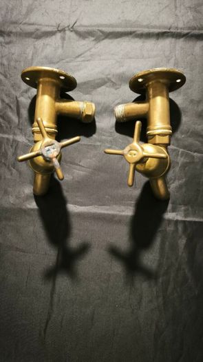 2 sets of Old brass taps