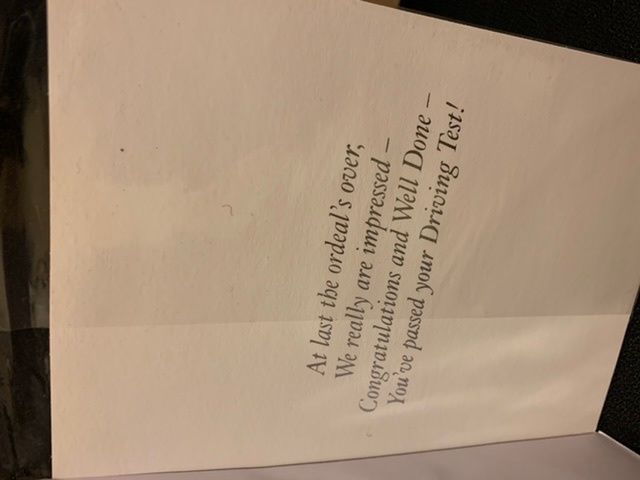 Past driving test greeting card