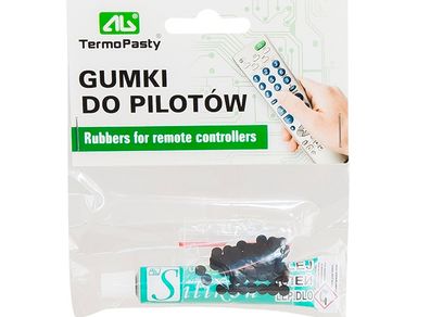 New Pack 100 Pcs Rubbers for Remote Controllers Landline Phones + Glue #1492