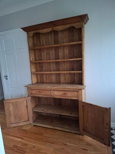 Antique pine dresser and antique pine washstand