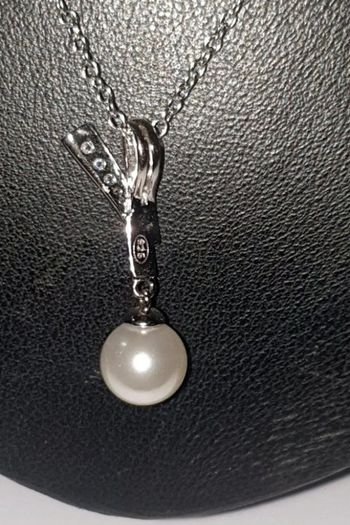 Vintage Hallmarked Silver Pearl & White Topaz