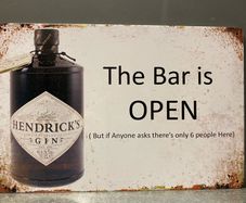 Hendricks The Bar is open Tin Metal sign