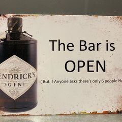Hendricks The Bar is open Tin Metal sign