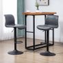 Set of 2 Bar Stool Adjustable Height Swivel Footrest and Base for Breakfast Bar, Kitchen and Home, Dark Grey Image 6
