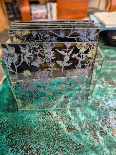 Set of 6 mirrored coasters