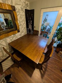 Table pure wood oak heavy+ chairs