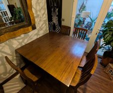 Table pure wood oak heavy+ chairs