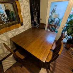 Table pure wood oak heavy+ chairs