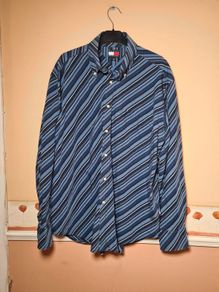 mens Tommy Hilfiger striped shirt Size Large navy