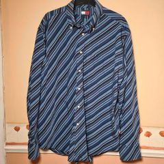 mens Tommy Hilfiger striped shirt Size Large navy
