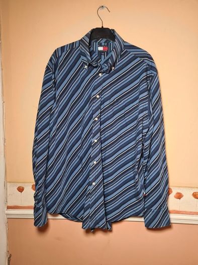 mens Tommy Hilfiger striped shirt Size Large navy