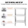 Stainless Steel Food Prep Table Commercial Kitchen Work Table 35.6x61 cm Image 6