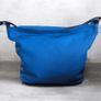 Large Blue Leather Tote Bag Spacious Shopper Image 3