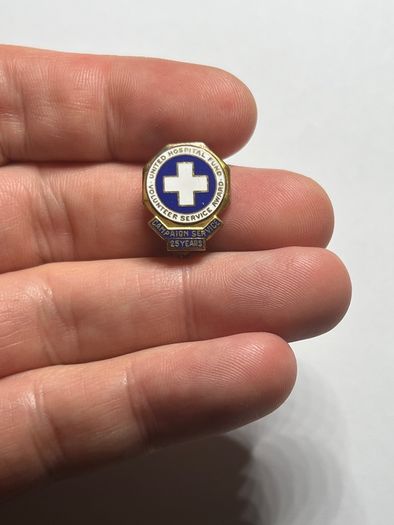 U.S. 1/10 10k gold 25 years Volunteer service award pin