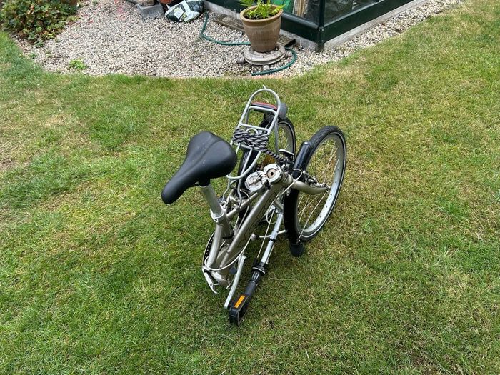Folding adult bicycle.