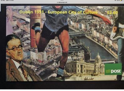 Irish stamps, 1991 booklet,City of Culture