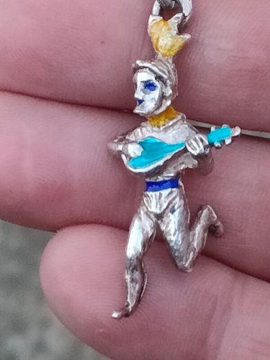 19th Century Italian Silver Jester Pendant Set