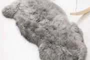 Faux Fur Sheepskin Style Rug (60 x 90 cm) Faux Fleece Chair Cover Seat Pad Soft Fluffy Shaggy Area Rugs For Bedroom Sofa Floor (gray, 60 x 90 cm)