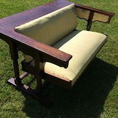 Unique vintage oak bench/table
