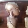 Pair of African Carved Wooden  Busts Image 2