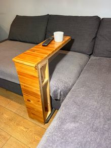 wooden sofa side table
