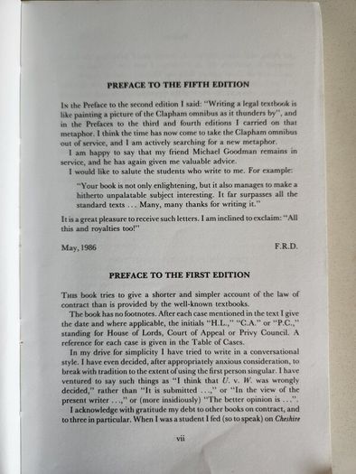 Contract.  Fifth Edition. By F.r. Davies. Concise College Text. 1986 Paperback In Good Condition. See Photos For Same.