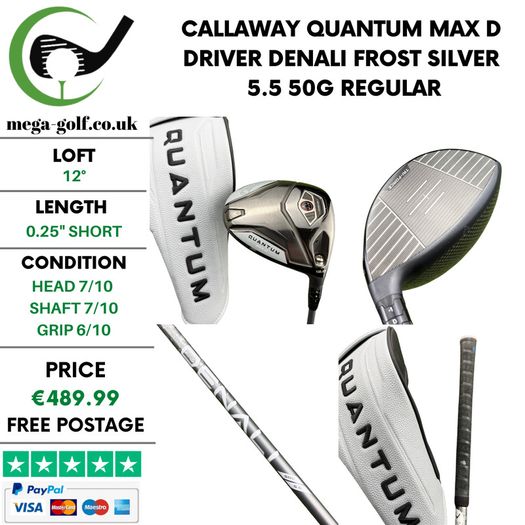 Callaway Quantum Max D Driver / 12 Degree / Denali Frost Silver 5.5 50G Regular