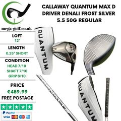 Callaway Quantum Max D Driver / 12 Degree / Denali Frost Silver 5.5 50G Regular