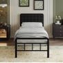 3ft Single Bed Frame with Upholstered Headboard and Footboard, 36cm High Image 9