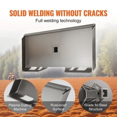 1/4" Skid Steer Attachment Plate, Skid Steer Mount Plate, Quick Attachment Loader Plate, with 2.28" Hitch Receiver, Compatible with Deere, Kubota