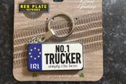 Novelty Irish "No. 1 Trucker" Registration Plate Keyring by Kilnew Greetings