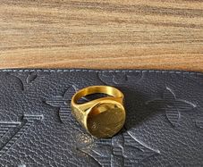 Gold Plated Signet Ring Heavy