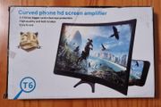 Curved Screen Magnifier Projector - Foldable Stand, Smartphone Compatibility for Movies, Videos &amp; Gaming.