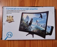 Curved Screen Magnifier Projector - Foldable Stand, Smartphone Compatibility for Movies, Videos & Gaming.