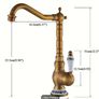 Bathroom Faucet  Antique Brass Tap  & Celadon Porcelain Image 3