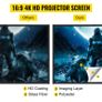 Tripod Projector Screen with Stand 110inch 16:9 4K HD Projection Screen Stand Wrinkle-Free Height Adjustable Portable Screen for Projector Indoor & Outdoor for Movie, Home Cinema, Gaming, Office Image 5