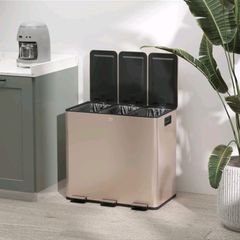 triple steel bin