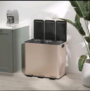 triple steel bin