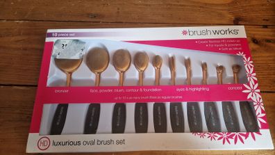 Brushworks 10pc oval makeup brush set