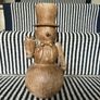 New bespoke 26cm high rustic wood effect  table top snowman Image 4