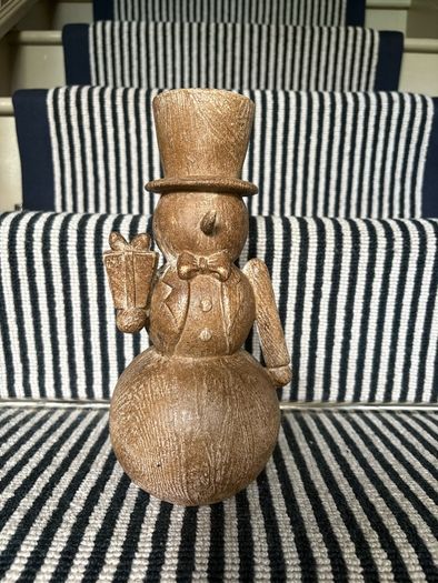 New bespoke 26cm high rustic wood effect  table top snowman