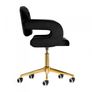 Black velvet swivel chair Image 4