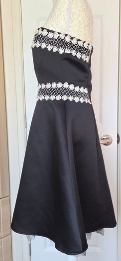 Heart & Soul Black & White Strapless Occasion Dress UK 12