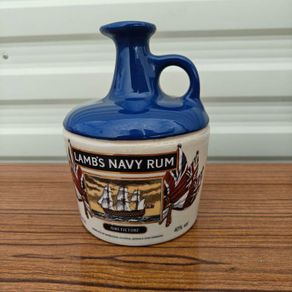 1980s Lambs Navy Rum HMS Victory ceramic crock jug barware